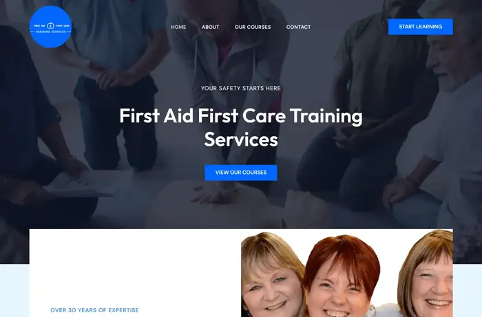 First Aid First Care website by Lawson Designs